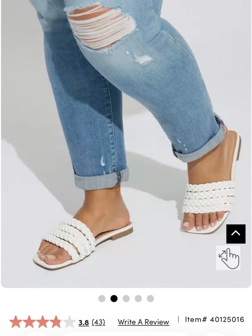 NWT Torrid White Braided Multi-Strap Slide Sandals - Picture 6 of 7